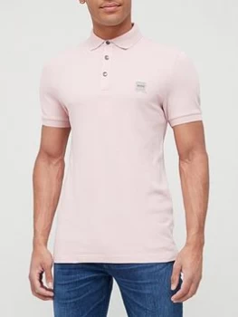 Image of Hugo Boss Passenger Slim Fit Polo Shirt Pastel Pink Size S Men