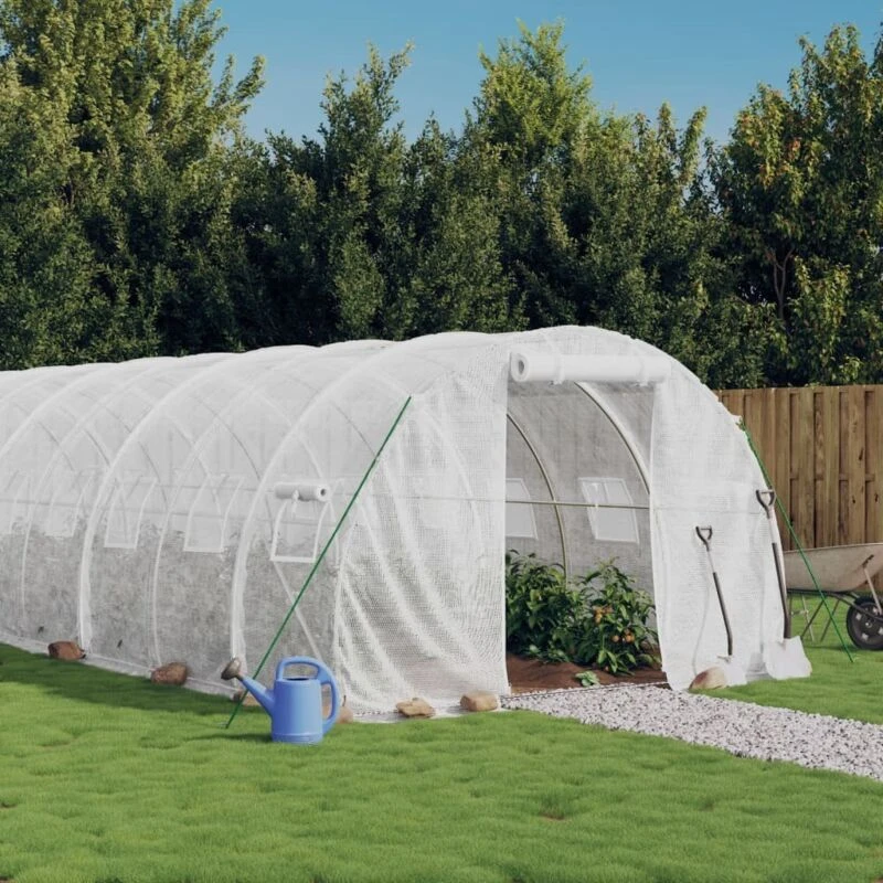 Image of vidaXL Greenhouse with Steel Frame White 18 m 6x3x2 m, White 3188051