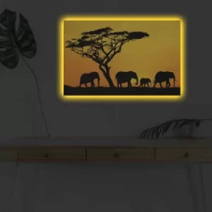 Image of 4570DHDACT-034 Multicolor Decorative LED Lighted Canvas Painting