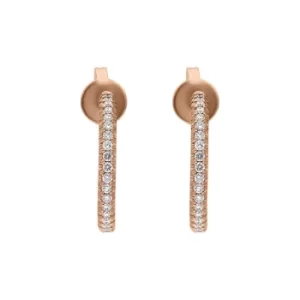 Image of 18ct Rose Gold Diamond Hoop Earrings