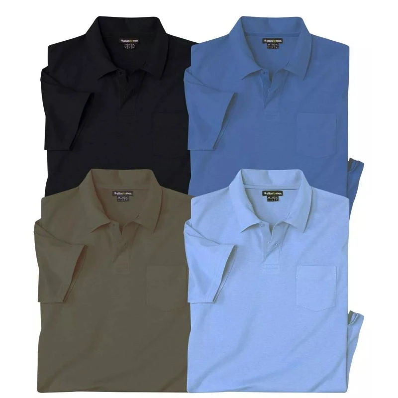 Image of Atlas for Men Atlas for Men Men Jersey Polo Shirt (Pack of 4) in Green Size: large Green L Male 5063750217376