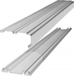 Image of White Trackset for Sliding Wardrobe Doors 142"