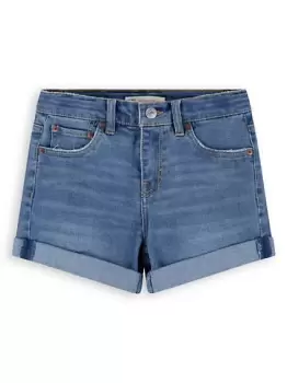 Image of Kids Cuffed Girlfriend Shorts - Blue