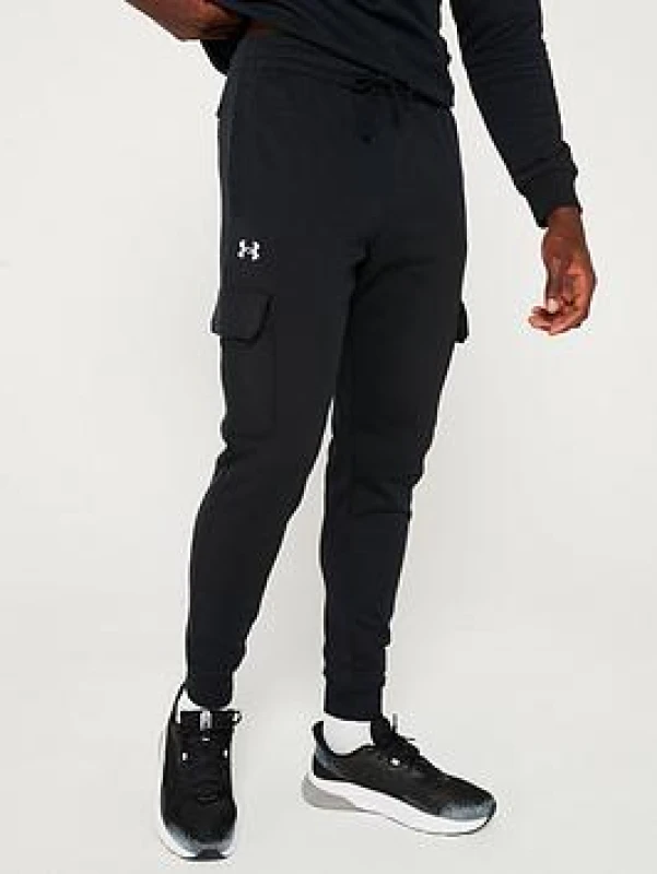 Image of Under Armour Mens Rival Fleece Cargo Joggers XL- Waist 37-41', (94-104cm) Black 1382134-001-XL