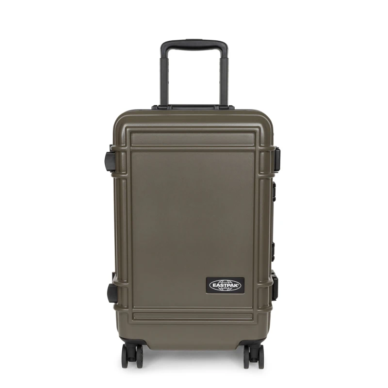 Image of Eastpak Cabin Trolley Spinner Suitcase - Resist'r Cabin Trolley Spinner Suitcase - Resist'r - 55(h) x35(w) x 23(d) cm - Army Olive - Ek0a5bjej32 Army