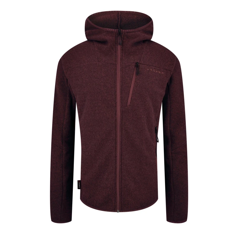 Image of Fohn Mens Polartec Thermal Tech Fleece Zip Hoodie Red male Small