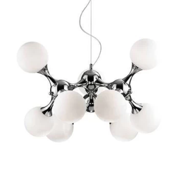 Image of Nodi Bianco 9 Light Small Molecular Ceiling Pendant Chrome, E14