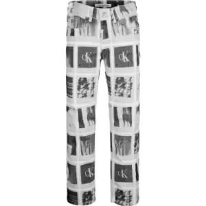 Image of Calvin Klein Jeans Reg Straight Plrzd Wht Blk Print - Multi