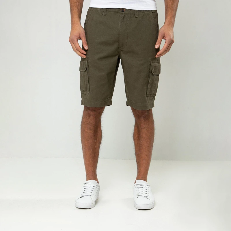 Image of Threadbare Cotton Bute Cargo Shorts - Green Green M