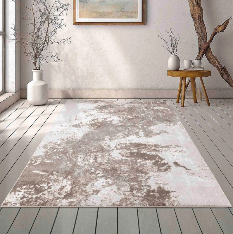 Image of Modern Abstract Sprayed Grunge Texture Area Rugs Stone 160X230 Cm