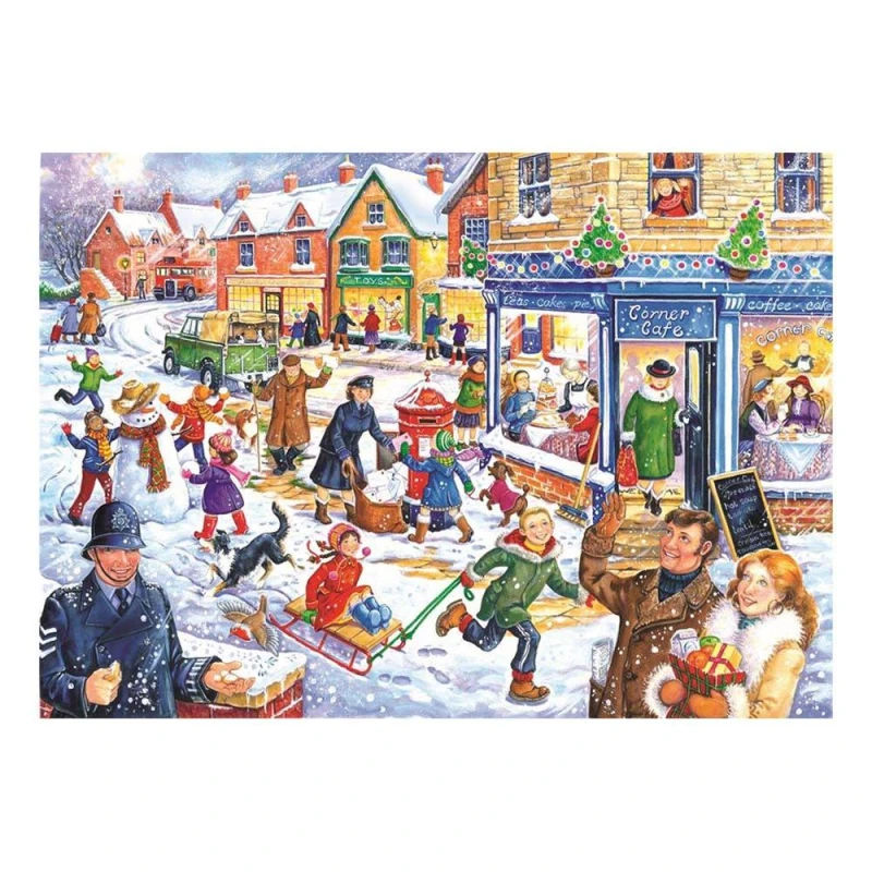 Image of The House Of Puzzles Out In The Snow, BIG 250 Piece Jigsaw Puzzle Multicolor Unisex