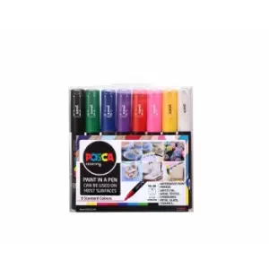 Image of Uni Posca Marker 0.7mm Bullet Tip PC-1MR Pack of 8 Assorted, Assorted