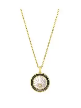 Image of Inicio 14K Gold Plated Mother Of Pearl Disk Necklace