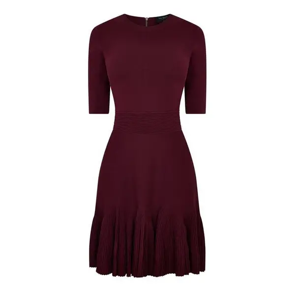 Image of Ted Baker Josafee Fit and Flare Mini Dress - Red 8