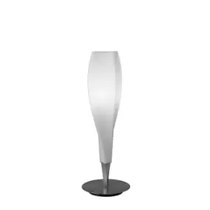 Image of Neo Table Lamp 1 Light E27, Satin Nickel/Frosted White Glass