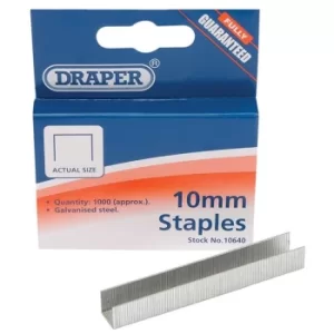 Image of Draper Steel Staples, 10 x 10.5mm (Pack of 1000)