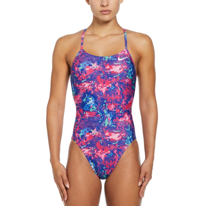 Image of Nike Tie Back Swimsuit Womens - Purple Purple 8