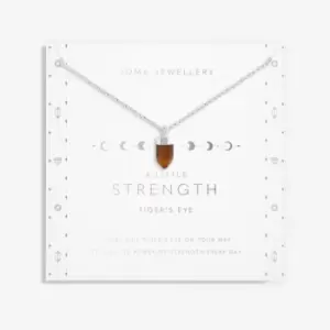 Image of Affirmation Crystal Strength Tiger'S Eye Silver 46cm + 5cm Necklace 6149