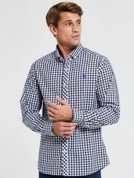 Image of U.S. Polo Assn. Gingham Poplin Shirt - Navy