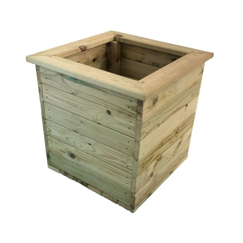 Image of Churnet Valley Garden Furniture Ltd Deluxe Square Planter - Timber - L47 x W47 x H46cm - Fully Assembled in Brown Brown Unisex