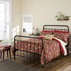 Image of William Morris Strawberry Thief Supeking Duvet Cover, Crimson