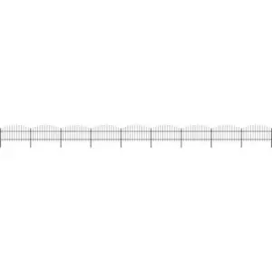 Image of Garden Fence with Spear Top Steel (1-1.25)x15.3 m Black vidaXL - Black