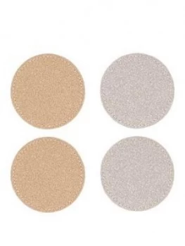 Image of Premier Housewares Round Glitter Set Of 4 Coasters
