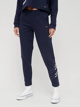 Image of Tommy Sport Regular Flag Graphic Pants - Navy, Size XS, Women