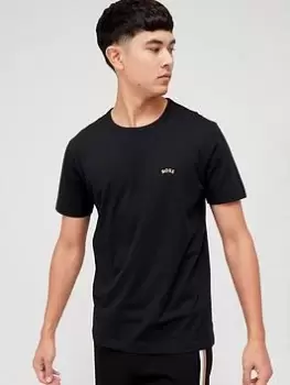 Image of BOSS Curved Logo T-Shirt - Black, Size 4XL, Men
