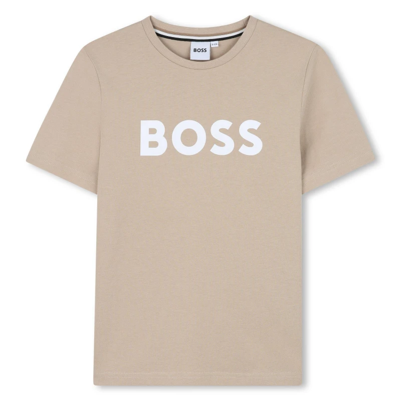 Image of Boss Logo T-Shirt Juniors - Beige Beige 3 - 4 Years