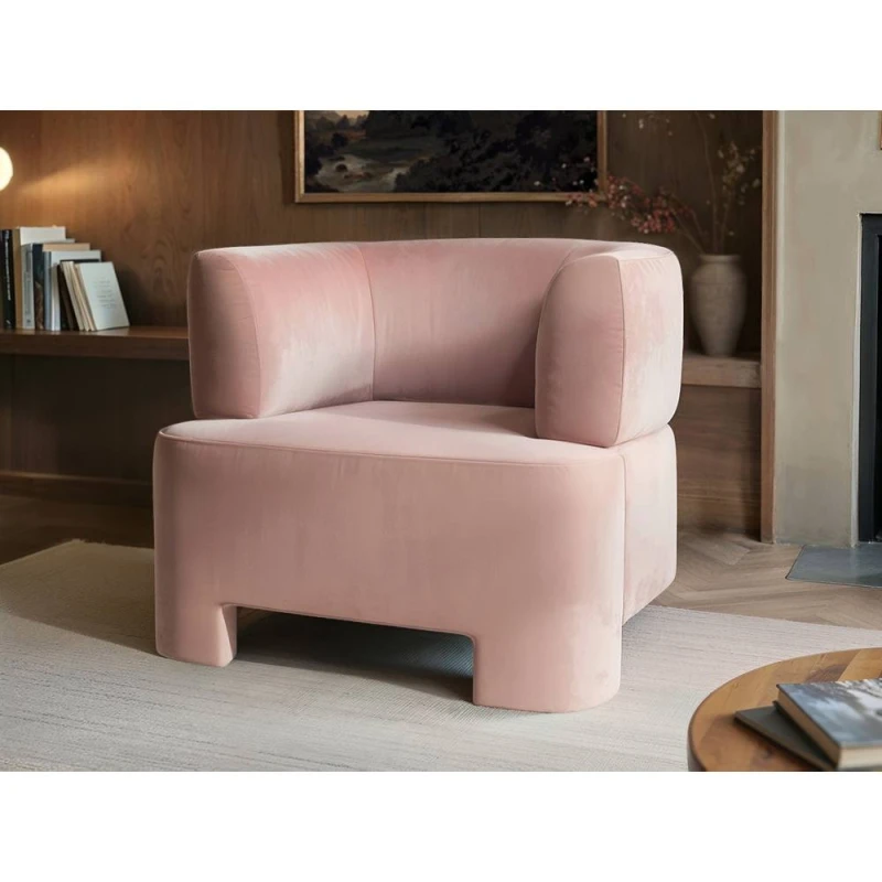 Image of Solace+Co Cleo Pink Velvet Accent Chair Pink Unisex
