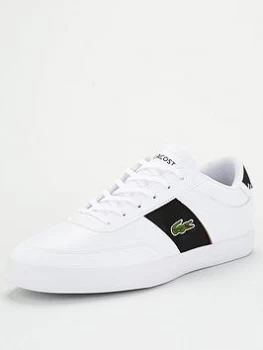 Image of Lacoste Court-Master 319 Leather Trainers - White/Black, Size 7, Men