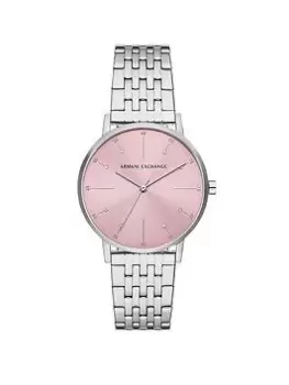 Image of Armani Exchange Lola Stainless Steel Watch, Black, Women