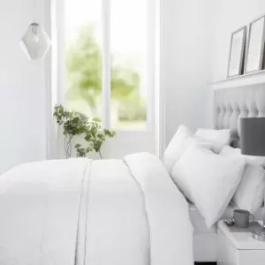 Image of Gianna Pinsonic Stitch Quilted Duvet Cover Set, White, King - Serene