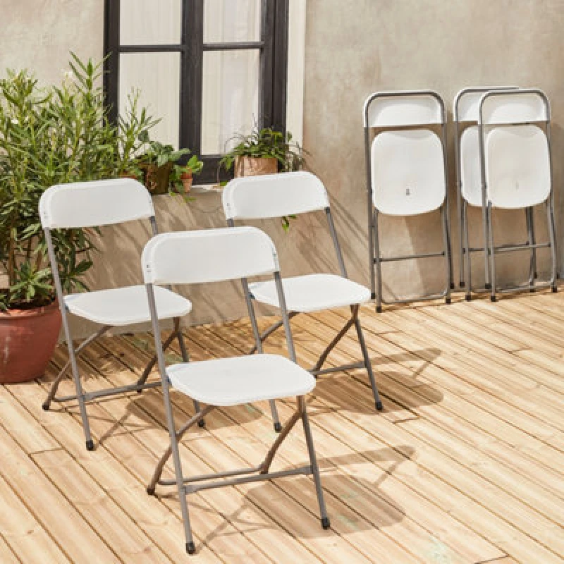 Image of sweeek Set Of 6 Folding Event Chairs White