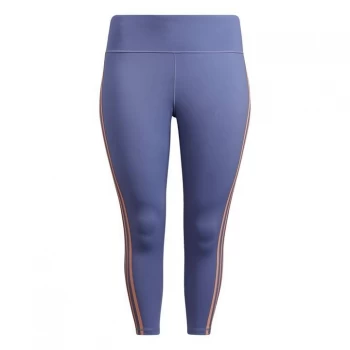 Image of adidas Believe This 3-Stripes 7/8 Leggings (Plus Size) Wo - Orbit Violet / Black
