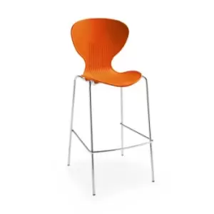 Image of Sienna one piece stool with chrome legs (pack of 2) - orange