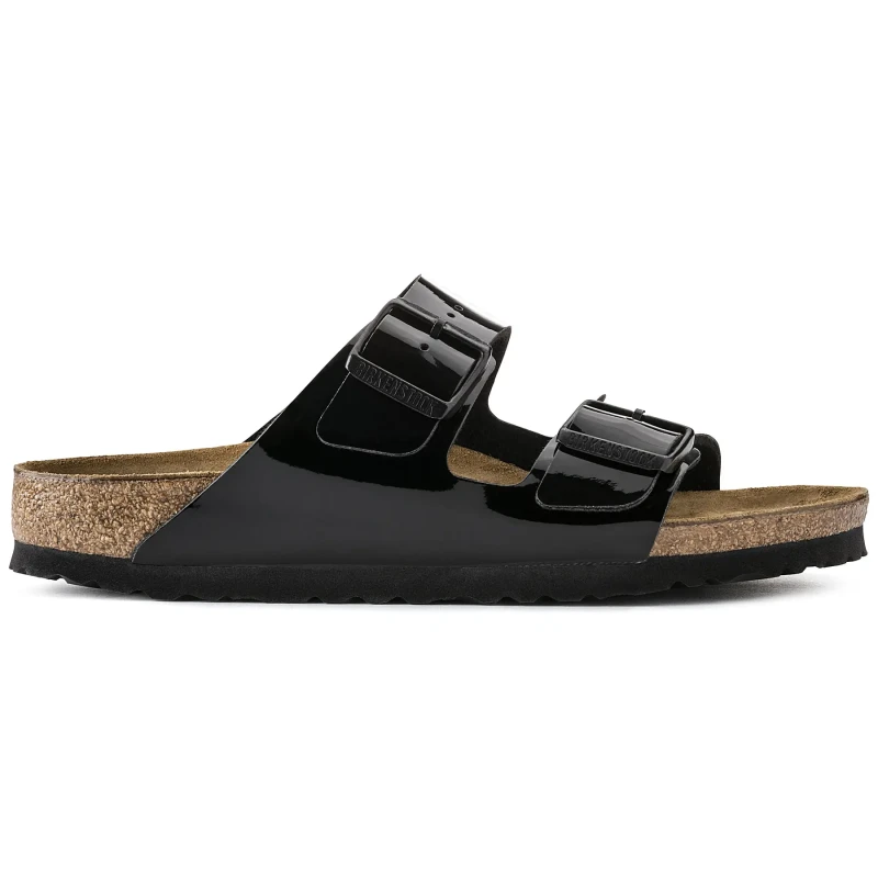 Image of Birkenstock Sandals Birkenstock Arizona Birko-Flor Patent Noir Unisex 38 Etroit