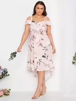 Image of Yours High Low Bardot Dress - Light Pink, Size 24, Women