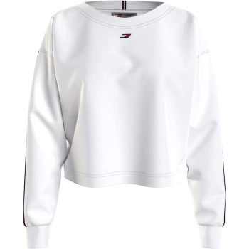 Image of Tommy Sport Hilfiger Crop Tape Crew Neck - White