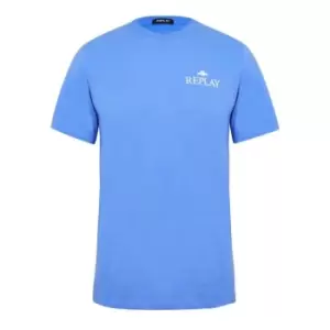 Image of Replay Small Logo T-Shirt - Blue