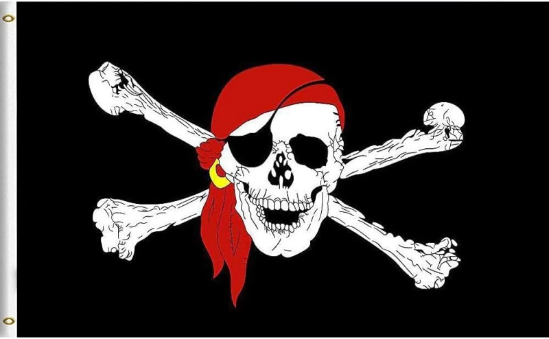 Image of Shatchi 5x3ft Skull Scarf Flag Treasure Hunt Kids Banner Table Cover Party Decorations Red unisex