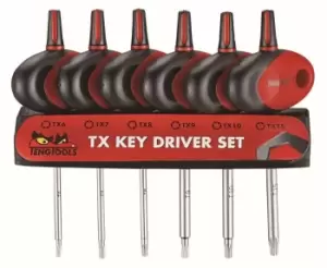 Image of Teng Tools MDM706TXT 6 Piece Mini T-Handle Torx/TX Key Driver Set