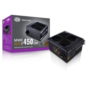 Image of Cooler Master MWE Bronze V2 450W 230V 120mm HDB Fan 80 PLUS Bronze PSU UK Plug