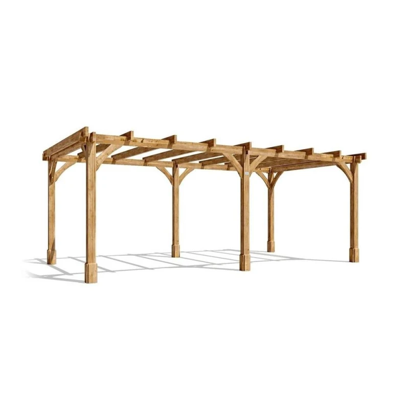 Image of Dunster House Wooden Pergola Garden Plant Frame Furniture Kit Leviathan 6M X 3M
