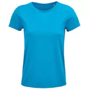 Image of SOLS Womens/Ladies Crusader Organic T-Shirt (S) (Aqua Blue)