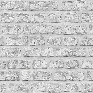 Image of Arthouse Rustic Brick Grey Wallpaper Paper substrate