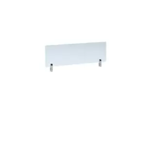 Image of Desktop clear acrylic screen topper with white brackets 1000mm wide