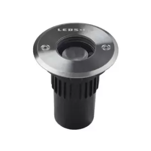 Image of Leds-C4 Gea - Outdoor LED Recessed Ground Uplight Stainless Steel Polished 8.5cm 240lm 10deg. 3000K IP67