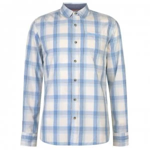 Image of SoulCal Long Sleeve Check Shirt Mens - Cream/Sky/Blue